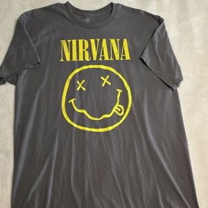 Nirvana Gray T-Shirt with Yellow Logo